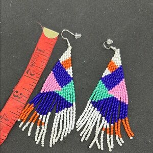 Seed Beaded Dangle Earrings